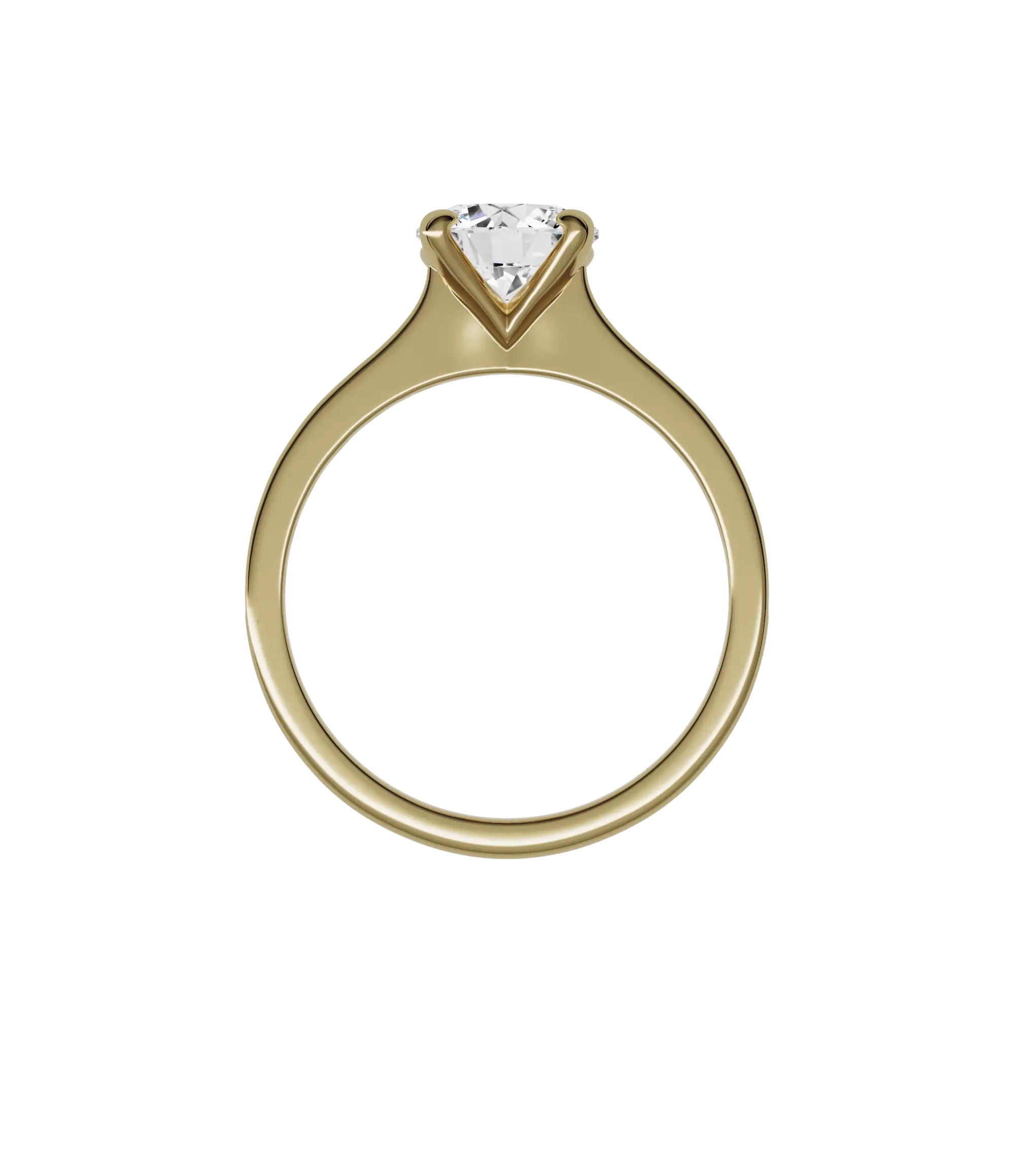Round brilliant lab-grown diamond pavé ring 1.78ct in 18K recycled yellow gold