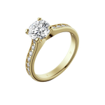 Round brilliant lab-grown diamond pavé ring 1.78ct in 18K recycled yellow gold