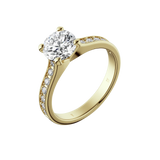 Round brilliant lab-grown diamond pavé ring 1.78ct in 18K recycled yellow gold