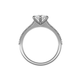 Round brilliant lab-grown diamond pavé ring 1.78ct in 18K recycled white gold