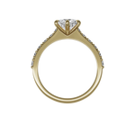Round brilliant lab-grown diamond pavé ring 1.78ct in 18K recycled yellow gold