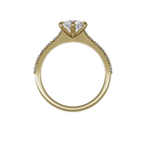 Round brilliant lab-grown diamond pavé ring 1.78ct in 18K recycled yellow gold