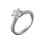 Round brilliant lab-grown diamond pavé ring 1.78ct in 18K recycled white gold