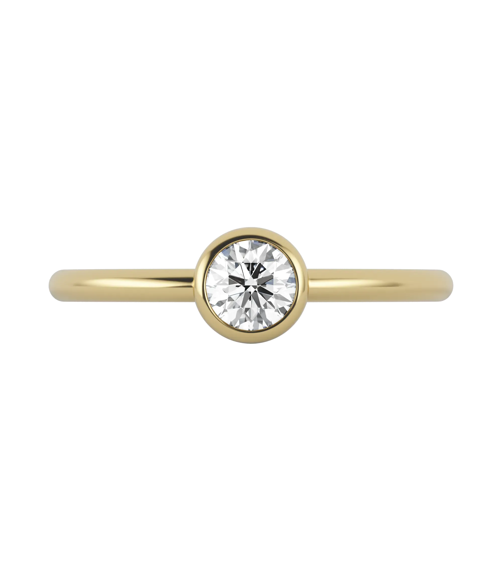 Round brilliant lab-grown diamond solitaire ring 0.30ct in 18K recycled yellow gold