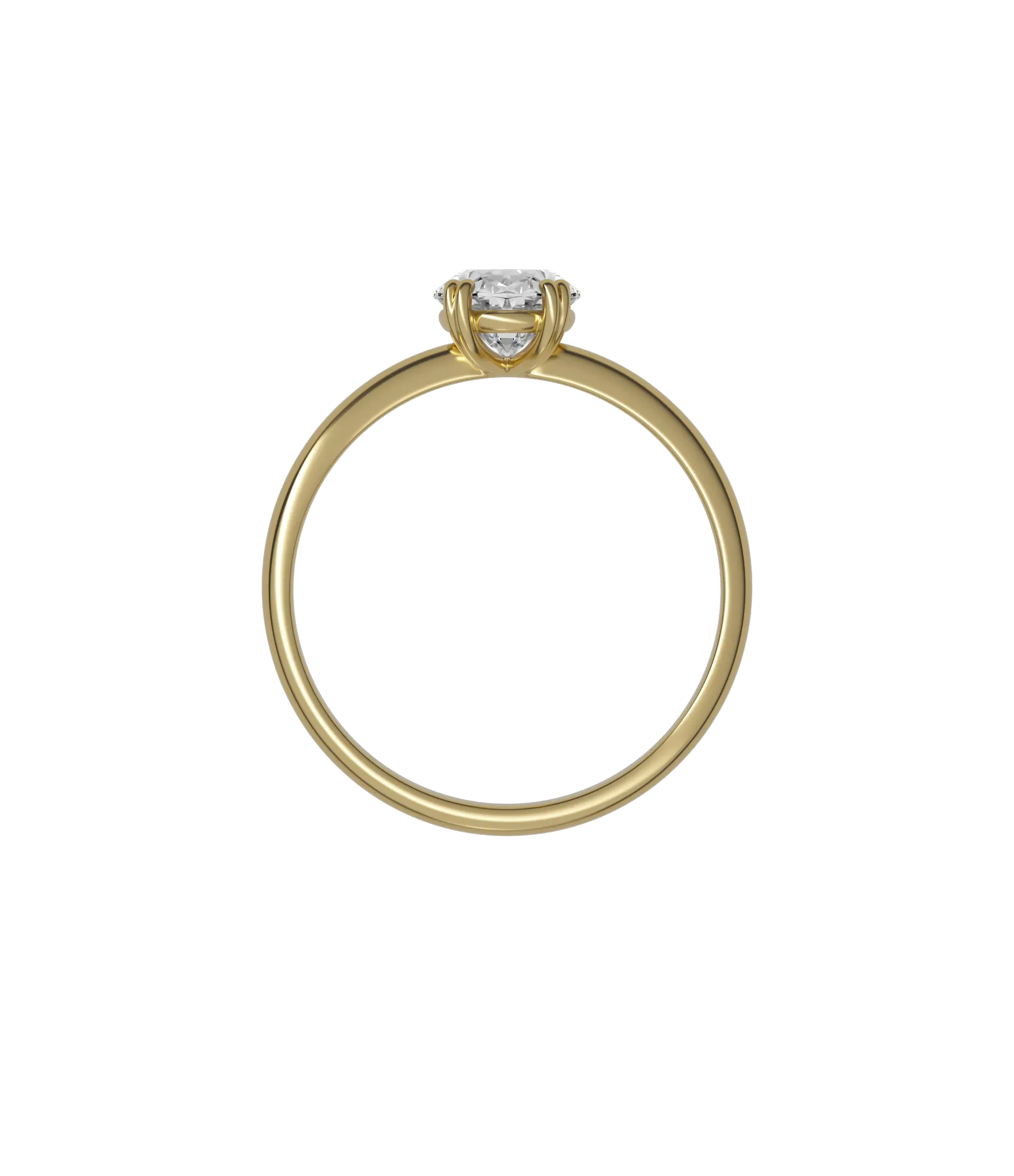 Oval cut certified lab-grown diamond solitaire ring 1.00ct in 18K recycled yellow gold