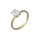 Oval cut certified lab-grown diamond solitaire ring 1.00ct in 18K recycled yellow gold