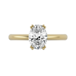 Oval cut certified lab-grown diamond solitaire ring 1.00ct in 18K recycled yellow gold