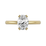 Oval cut certified lab-grown diamond solitaire ring 1.00ct in 18K recycled yellow gold